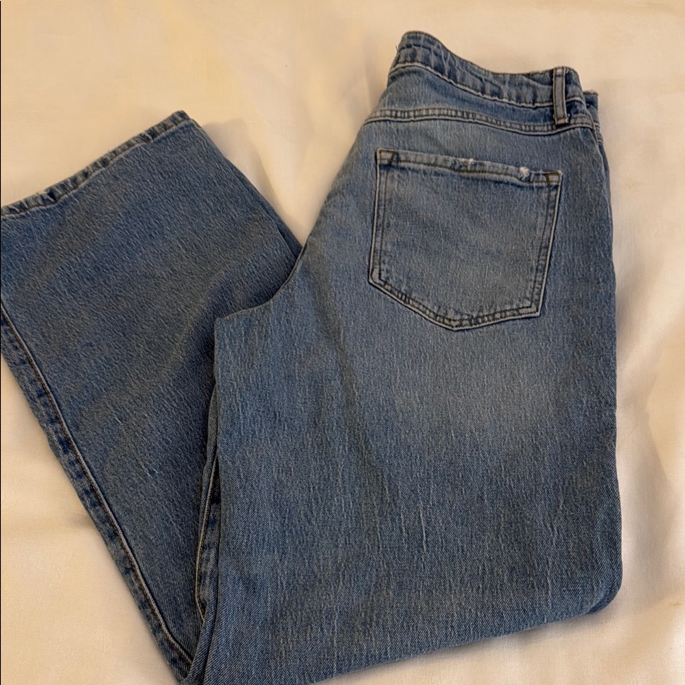 Forever 21 Blue Flare Wide Leg Jeans